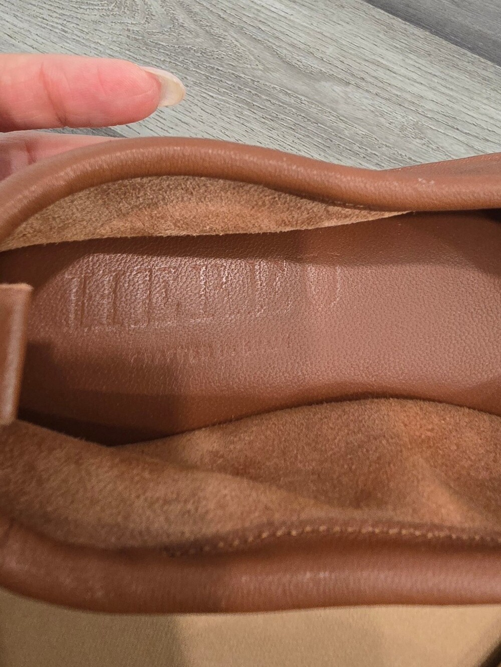 HEREU Puntera Pleat-Toe Leather Ballet Flats Chestnut Brown Size 35 / US 5 - Picture 6 of 10